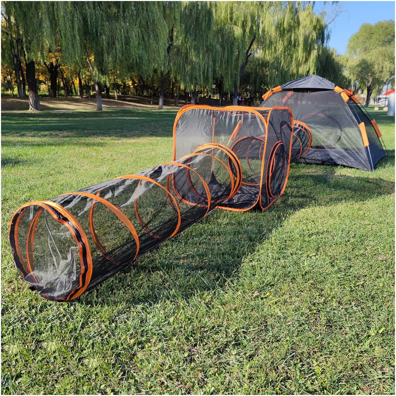 Outdoor Cat Enclosures for Indoor Cats provide a versatile 4-in-1 playground that includes a spacious, portable tent and tunnel. 