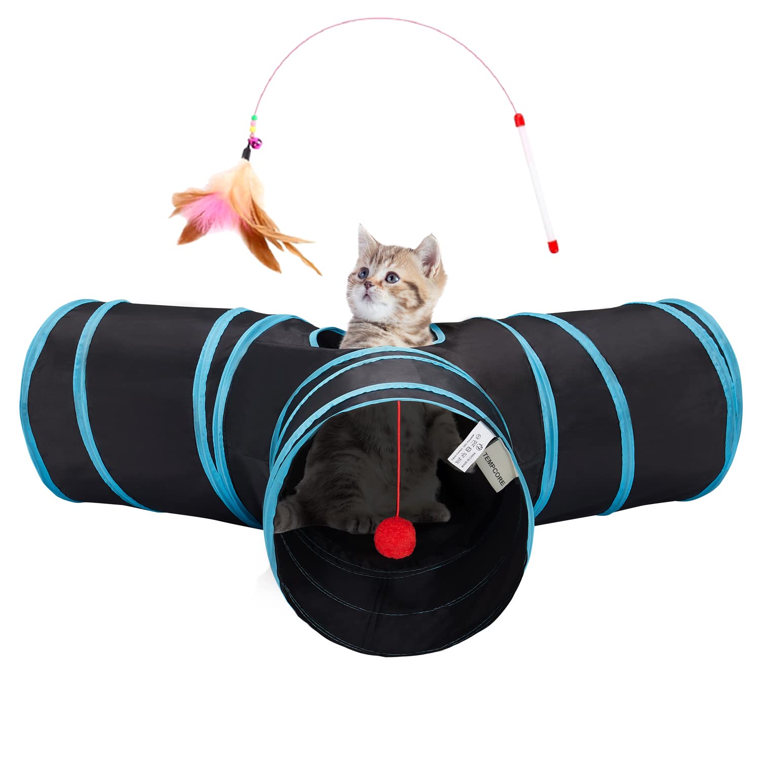 The Tempcore 3-Way Collapsible Pet Cat Tunnel is an excellent indoor toy for cats.